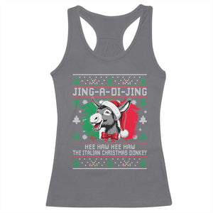 Italian Christmas Donkey Racerback Tank Top Jing a Di Jing Dominick the Ugly Christmas TS10 Charcoal Print Your Wear