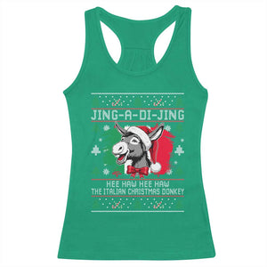 Italian Christmas Donkey Racerback Tank Top Jing a Di Jing Dominick the Ugly Christmas TS10 Irish Green Print Your Wear