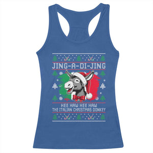 Italian Christmas Donkey Racerback Tank Top Jing a Di Jing Dominick the Ugly Christmas TS10 Royal Blue Print Your Wear