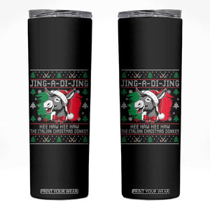 Italian Christmas Donkey Skinny Tumbler Jing a Di Jing Dominick the Ugly Christmas TS10 Black Print Your Wear
