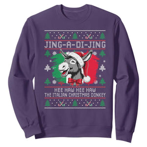 Italian Christmas Donkey Sweatshirt Jing a Di Jing Dominick the Ugly Christmas TS10 Purple Print Your Wear