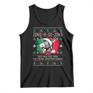 Italian Christmas Donkey Tank Top Jing a Di Jing Dominick the Ugly Christmas TS10 Black Print Your Wear