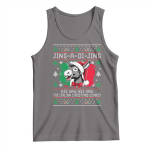 Italian Christmas Donkey Tank Top Jing a Di Jing Dominick the Ugly Christmas TS10 Deep Heather Print Your Wear