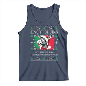 Italian Christmas Donkey Tank Top Jing a Di Jing Dominick the Ugly Christmas TS10 Navy Print Your Wear