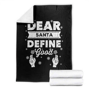 Dear Santa Christmas Throw Blanket Naughty Nice Funny Funny Family Xmas Pajamas TS10 Black Print Your Wear