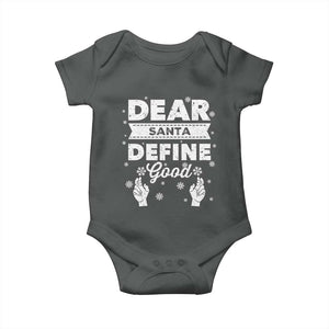 Dear Santa Christmas Baby Onesie Naughty Nice Funny Funny Family Xmas Pajamas TS10 Dark Heather Print Your Wear