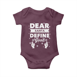 Dear Santa Christmas Baby Onesie Naughty Nice Funny Funny Family Xmas Pajamas TS10 Maroon Print Your Wear