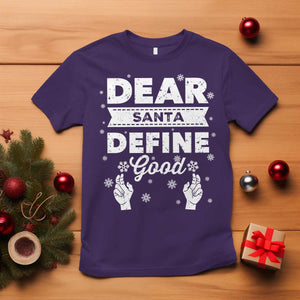 Dear Santa Christmas T Shirt Naughty Nice Funny Funny Family Xmas Pajamas TS10 Purple Print Your Wear