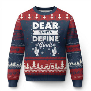 Dear Santa Xmas Ugly Christmas Sweater Naughty Nice Funny Funny Family Xmas Pajamas TS10 Navy Red Print Your Wear