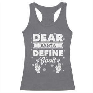 Dear Santa Christmas Racerback Tank Top Naughty Nice Funny Funny Family Xmas Pajamas TS10 Charcoal Print Your Wear