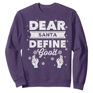 Dear Santa Christmas Sweatshirt Naughty Nice Funny Funny Family Xmas Pajamas TS10 Purple Print Your Wear