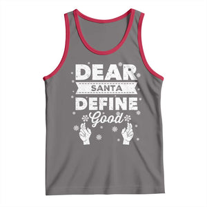 Dear Santa Christmas Tank Top Naughty Nice Funny Funny Family Xmas Pajamas TS10 Deep Heather Red Print Your Wear