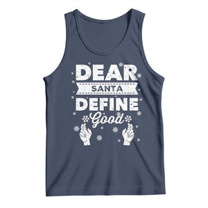 Dear Santa Christmas Tank Top Naughty Nice Funny Funny Family Xmas Pajamas TS10 Navy Print Your Wear