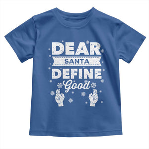Dear Santa Christmas Toddler T Shirt Naughty Nice Funny Funny Family Xmas Pajamas TS10 Royal Blue Print Your Wear