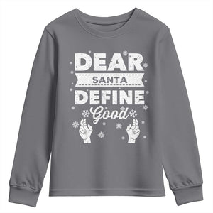 Dear Santa Christmas Youth Sweatshirt Naughty Nice Funny Funny Family Xmas Pajamas TS10 Charcoal Print Your Wear
