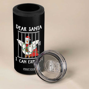 Funny Christmas Goose 4 in 1 Can Cooler Tumbler Dear Santa I Can Explain Xmas Meme TS10 Print Your Wear