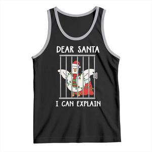 Funny Christmas Goose Tank Top Dear Santa I Can Explain Xmas Meme TS10 Black Athletic Heather Print Your Wear