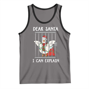 Funny Christmas Goose Tank Top Dear Santa I Can Explain Xmas Meme TS10 Deep Heather Black Print Your Wear