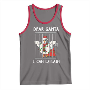 Funny Christmas Goose Tank Top Dear Santa I Can Explain Xmas Meme TS10 Deep Heather Red Print Your Wear