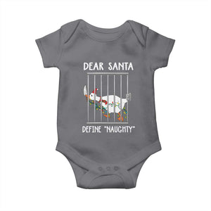 Funny Christmas Goose Baby Onesie Dear Santa Define Naughty Xmas Meme TS10 Charcoal Print Your Wear