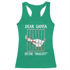 Funny Christmas Goose Racerback Tank Top Dear Santa Define Naughty Xmas Meme TS10 Irish Green Print Your Wear