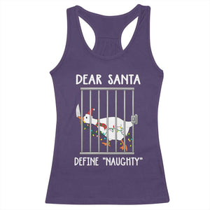 Funny Christmas Goose Racerback Tank Top Dear Santa Define Naughty Xmas Meme TS10 Purple Print Your Wear