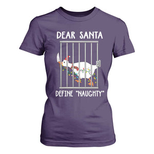 Funny Christmas Goose T Shirt For Women Dear Santa Define Naughty Xmas Meme TS10 Purple Print Your Wear