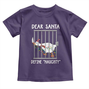 Funny Christmas Goose Toddler T Shirt Dear Santa Define Naughty Xmas Meme TS10 Purple Print Your Wear