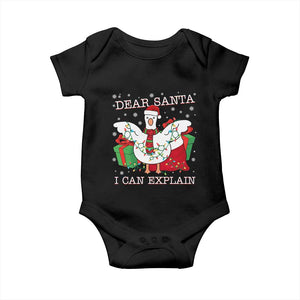 Funny Christmas Goose Baby Onesie Dear Santa I Can Explain Cute Xmas Meme TS10 Black Print Your Wear