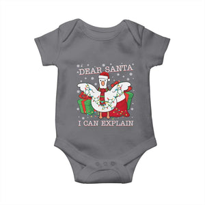 Funny Christmas Goose Baby Onesie Dear Santa I Can Explain Cute Xmas Meme TS10 Charcoal Print Your Wear