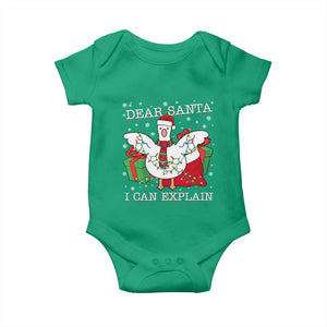 Funny Christmas Goose Baby Onesie Dear Santa I Can Explain Cute Xmas Meme TS10 Irish Green Print Your Wear