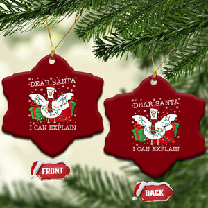 Funny Christmas Goose Ceramic Ornament Dear Santa I Can Explain Cute Xmas Meme TS10 Print Your Wear