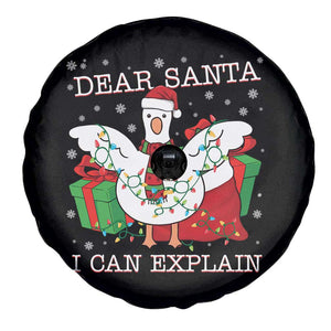 Funny Christmas Goose Spare Tire Cover Dear Santa I Can Explain Cute Xmas Meme TS10 Print Your Wear