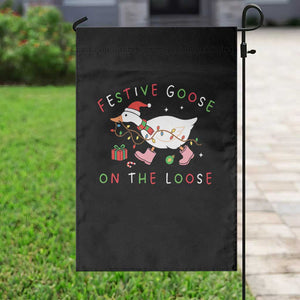 Funny Christmas Goose Garden Flag Festive Goose On The Loose Xmas Duck Meme TS10 Print Your Wear