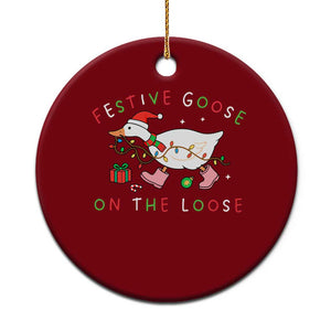 Funny Christmas Goose Ceramic Ornament Festive Goose On The Loose Xmas Duck Meme TS10 1pc Red Print Your Wear