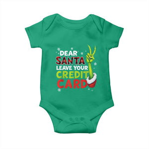 Funny Christmas Baby Onesie Dear Santa Leave Your Credit Card Red Plaid Pajamas TS10 Irish Green Print Your Wear