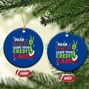 Funny Christmas Ceramic Ornament Dear Santa Leave Your Credit Card Red Plaid Pajamas TS10 1pc Blue Print Your Wear