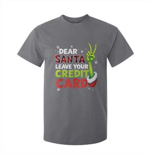 Funny Christmas T Shirt For Kid Dear Santa Leave Your Credit Card Red Plaid Pajamas TS10 Charcoal Print Your Wear