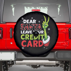 Funny Christmas Spare Tire Cover Dear Santa Leave Your Credit Card Red Plaid Pajamas TS10 Black Print Your Wear