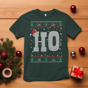 Where's My Ho At Matching Ugly Christmas T Shirt Ho Funny Couples TS10 Dark Forest Green Print Your Wear