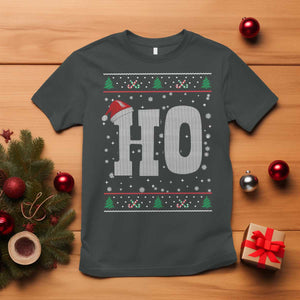 Where's My Ho At Matching Ugly Christmas T Shirt Ho Funny Couples TS10 Dark Heather Print Your Wear