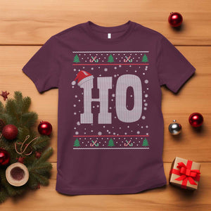 Where's My Ho At Matching Ugly Christmas T Shirt Ho Funny Couples TS10 Maroon Print Your Wear