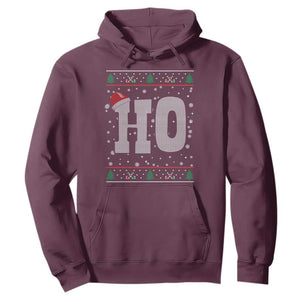 Where's My Ho At Matching Ugly Christmas Hoodie Ho Funny Couples TS10 Maroon Print Your Wear