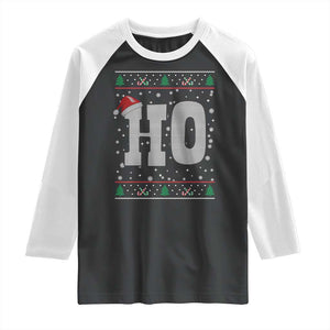 Where's My Ho At Matching Ugly Christmas Raglan Shirt Ho Funny Couples TS10 Black White Print Your Wear