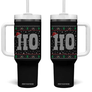 Where's My Ho At Matching Ugly Christmas Tumbler With Handle Ho Funny Couples TS10 One Size: 40 oz Black Print Your Wear