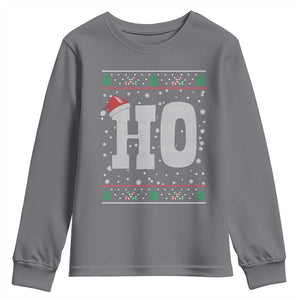 Where's My Ho At Matching Ugly Christmas Youth Sweatshirt Ho Funny Couples TS10 Charcoal Print Your Wear