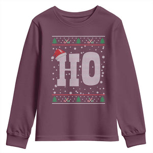 Where's My Ho At Matching Ugly Christmas Youth Sweatshirt Ho Funny Couples TS10 Maroon Print Your Wear