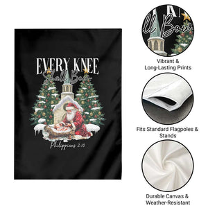Every Knee Shall Bow Garden Flag Nativity Scene Santa and Baby Jesus Christmas TS10 Print Your Wear