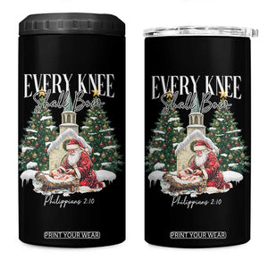 Every Knee Shall Bow 4 in 1 Can Cooler Tumbler Nativity Scene Santa and Baby Jesus Christmas TS10 One Size: 16 oz Black Print Your Wear