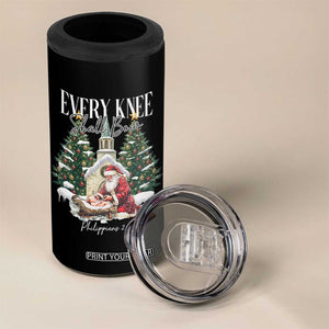 Every Knee Shall Bow 4 in 1 Can Cooler Tumbler Nativity Scene Santa and Baby Jesus Christmas TS10 Print Your Wear